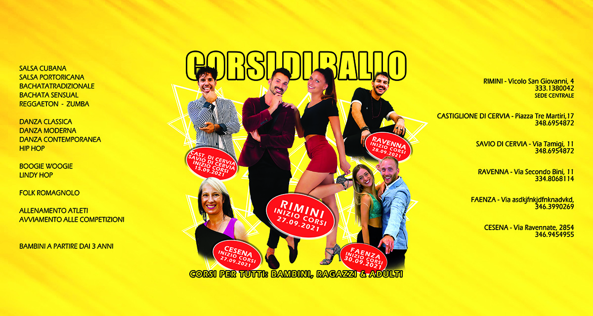 INIZIO CORSI DI BALLO RIMINI RAVENNA CERVIA CESENA E FAENZA
