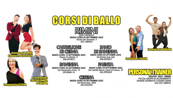 INIZIO CORSI DI BALLO E FITNESS SETTEMBRE 2022