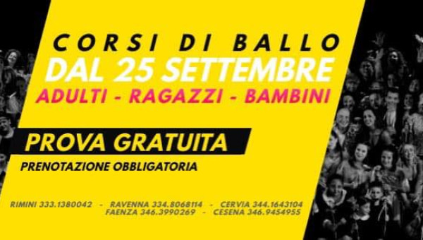 INIZIO CORSI DI BALLO E FITNESS SETTEMBRE 2023
